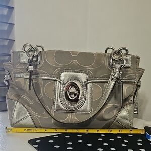 Coach Silver and Gray Women's Handbag
